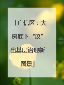 广信区：大树底下“议”出基层治理新图景