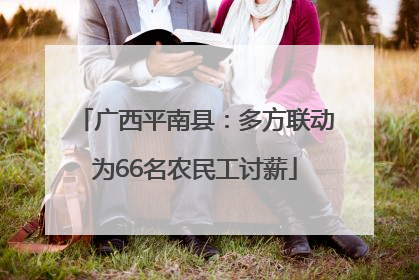 广西平南县：多方联动为66名农民工讨薪