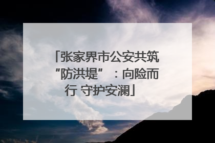 张家界市公安共筑“防洪堤”：向险而行 守护安澜