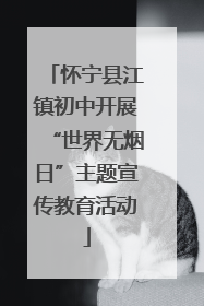 怀宁县江镇初中开展“世界无烟日”主题宣传教育活动