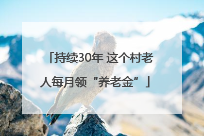 持续30年 这个村老人每月领“养老金”