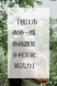 枝江市政协一线协商激发乡村文化新活力
