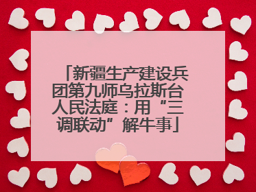新疆生产建设兵团第九师乌拉斯台人民法庭：用“三调联动”解牛事