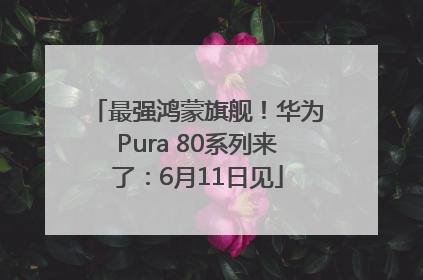 最强鸿蒙旗舰！华为Pura 80系列来了：6月11日见