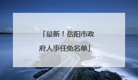最新！岳阳市政府人事任免名单