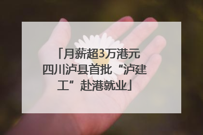 月薪超3万港元 四川泸县首批“泸建工”赴港就业