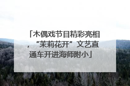 木偶戏节目精彩亮相，“茉莉花开”文艺直通车开进海师附小