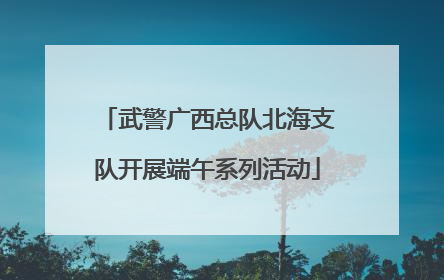 武警广西总队北海支队开展端午系列活动