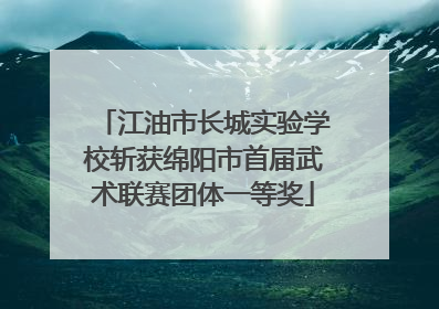 江油市长城实验学校斩获绵阳市首届武术联赛团体一等奖
