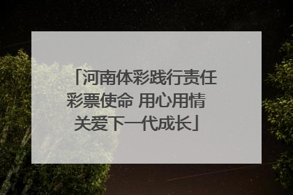 河南体彩践行责任彩票使命 用心用情关爱下一代成长