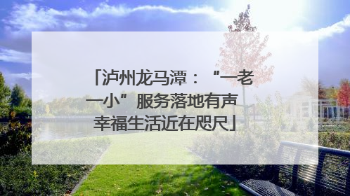 泸州龙马潭：“一老一小”服务落地有声 幸福生活近在咫尺