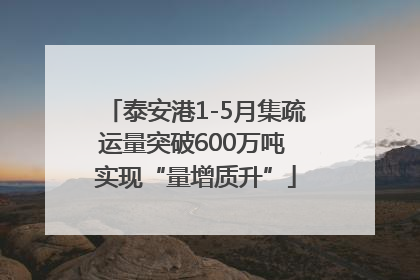 泰安港1-5月集疏运量突破600万吨 实现“量增质升”
