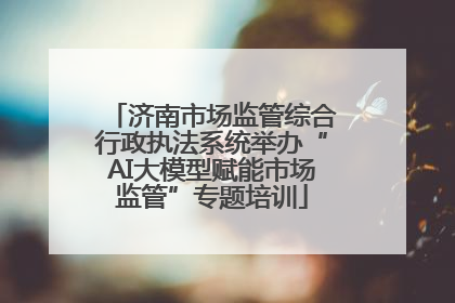 济南市场监管综合行政执法系统举办“AI大模型赋能市场监管”专题培训