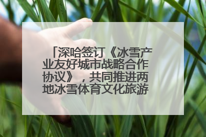 深哈签订《冰雪产业友好城市战略合作协议》，共同推进两地冰雪体育文化旅游高质量发展