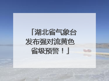 湖北省气象台发布强对流黄色省级预警！