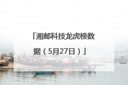湘邮科技龙虎榜数据（5月27日）