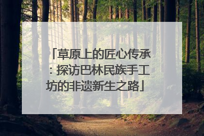 草原上的匠心传承：探访巴林民族手工坊的非遗新生之路
