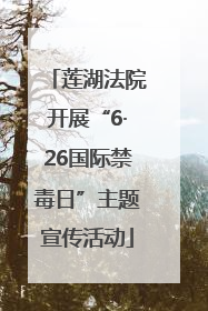 莲湖法院开展“6·26国际禁毒日”主题宣传活动