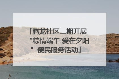 腾龙社区二期开展 “粽情端午 爱在夕阳”便民服务活动