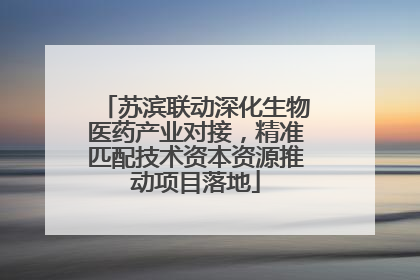 苏滨联动深化生物医药产业对接，精准匹配技术资本资源推动项目落地