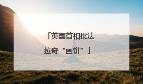 英国首相批法拉奇“画饼”