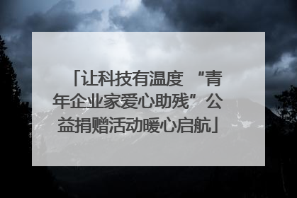 让科技有温度 “青年企业家爱心助残”公益捐赠活动暖心启航