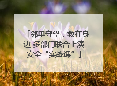 邻里守望，救在身边 多部门联合上演安全“实战课”