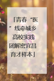 青春“医”线牵城乡 高校实践团解密宜昌育才样本