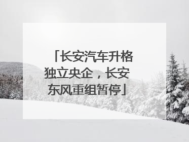 长安汽车升格独立央企，长安东风重组暂停