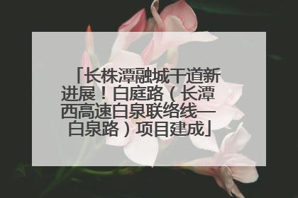 长株潭融城干道新进展！白庭路（长潭西高速白泉联络线—白泉路）项目建成