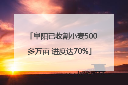 阜阳已收割小麦500多万亩 进度达70%