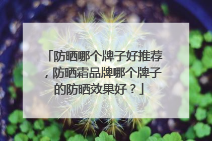 防晒哪个牌子好推荐，防晒霜品牌哪个牌子的防晒效果好？