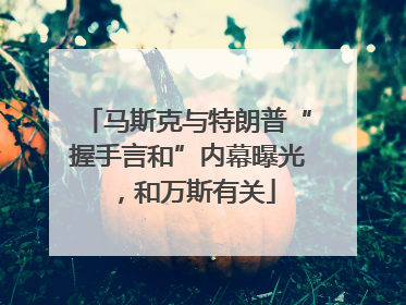马斯克与特朗普“握手言和”内幕曝光，和万斯有关