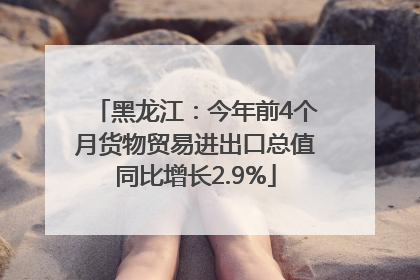 黑龙江：今年前4个月货物贸易进出口总值同比增长2.9%