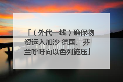 （外代一线）确保物资运入加沙 德国、芬兰呼吁向以色列施压