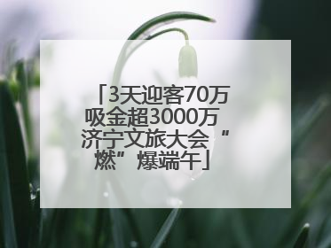 3天迎客70万吸金超3000万 济宁文旅大会“燃”爆端午