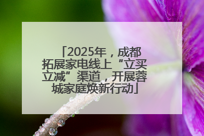 2025年，成都拓展家电线上“立买立减”渠道，开展蓉城家庭焕新行动