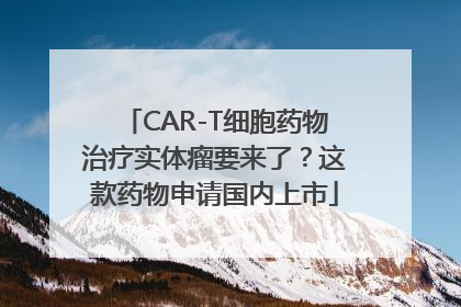 CAR-T细胞药物治疗实体瘤要来了？这款药物申请国内上市