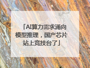 AI算力需求涌向模型推理，国产芯片站上竞技台了